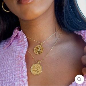 JW Forever Coin Pendant, 18k gold plated